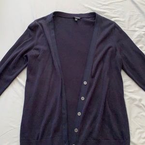 Talbots Navy Half Sleeve Cardigan